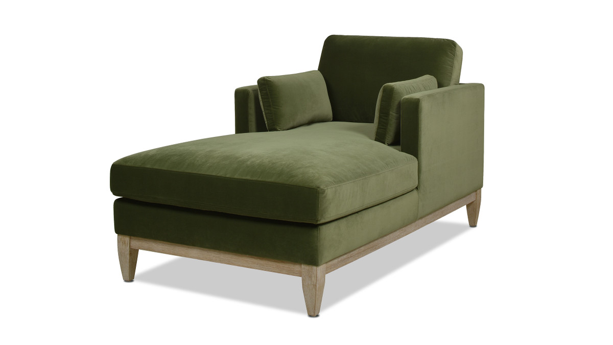 Jennifer Taylor Home Knox 65" Modern Farmhouse Chaise Lounge Chair Olive Green