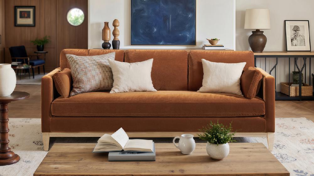 Jennifer Taylor Home Knox 84" Modern Farmhouse Sofa Burnt Orange