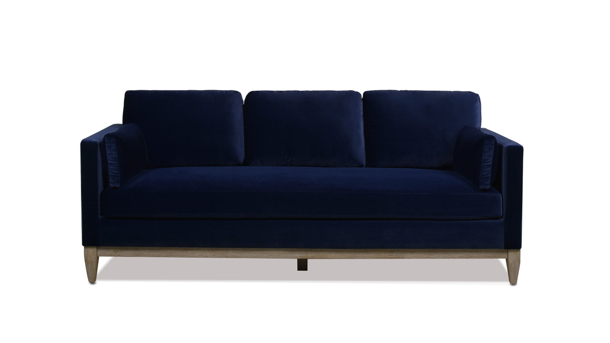 jennifer taylor home Knox 84" Modern Farmhouse Sofa Dark Navy Blue