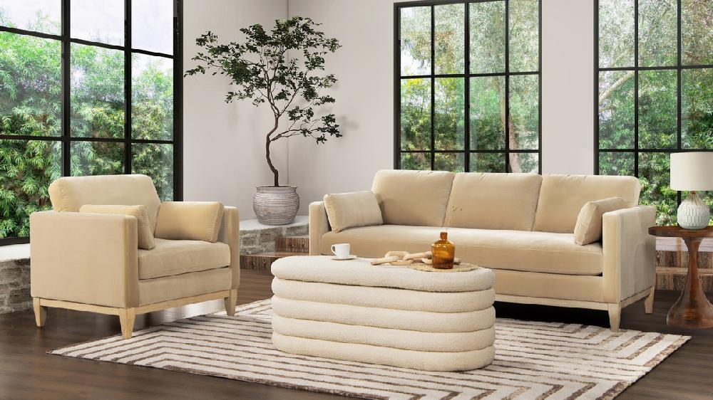 Jennifer Taylor Home Knox 84" Modern Farmhouse Sofa Fawn Brown