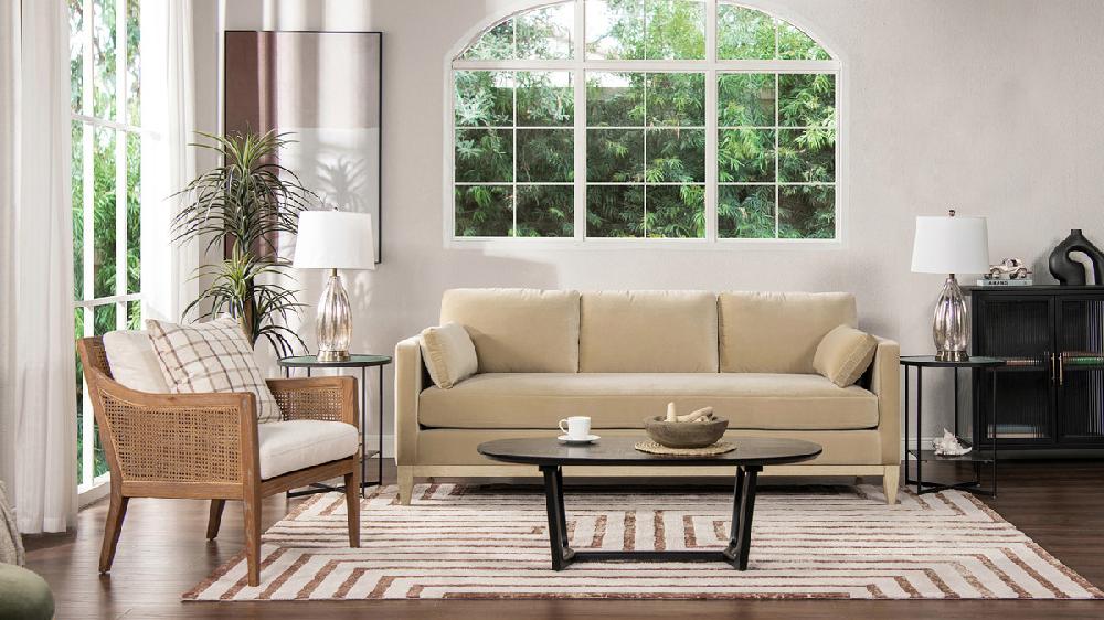 Jennifer Taylor Home Knox 84" Modern Farmhouse Sofa Fawn Brown