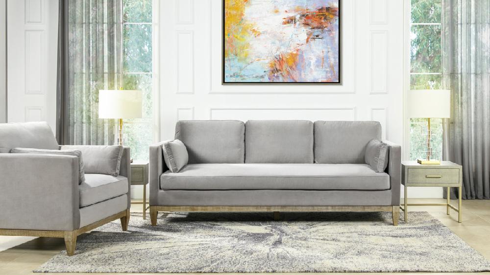 Jennifer Taylor Home Knox 84" Modern Farmhouse Sofa Opal Grey