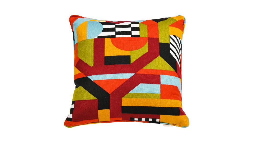 jennifer taylor home La Broderie 20" Square Embroidered Throw Pillow & Feather Down Insert Colorpop Multicolored