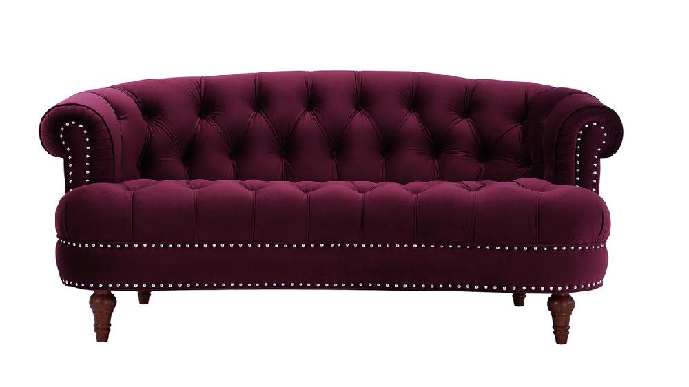 jennifer taylor home La Rosa Victorian Chesterfield Loveseat Burgundy