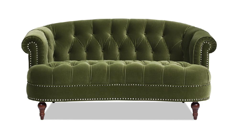 jennifer taylor home La Rosa Victorian Chesterfield Loveseat Olive Green