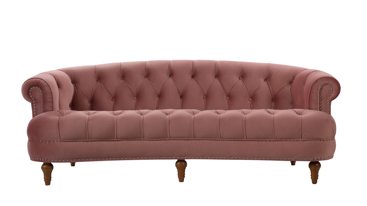 jennifer taylor home La Rosa Victorian Chesterfield Tufted Sofa Ash Rose