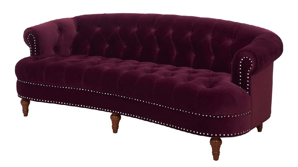 Jennifer Taylor Home La Rosa Victorian Chesterfield Tufted Sofa Burgundy