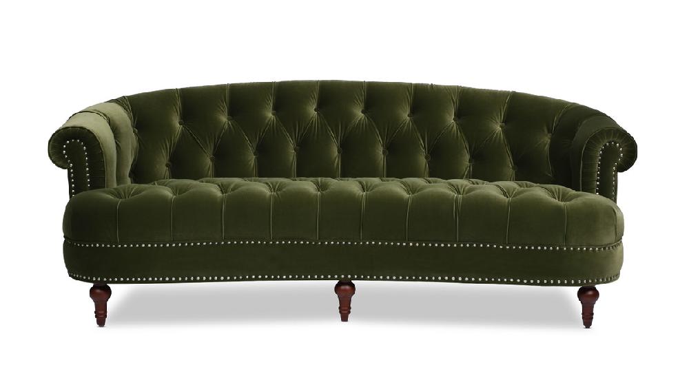 jennifer taylor home La Rosa Victorian Chesterfield Tufted Sofa Olive Green