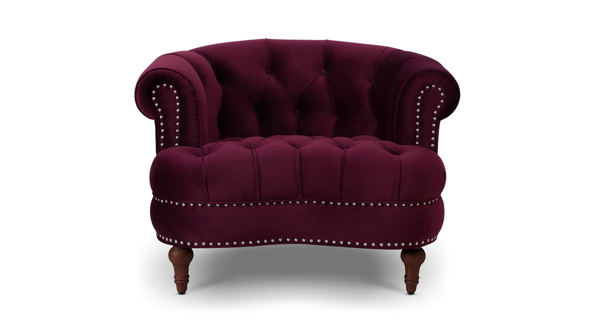 Jennifer Taylor Home La Rosa Victorian Tufted Upholstered Accent Chair Burgundy