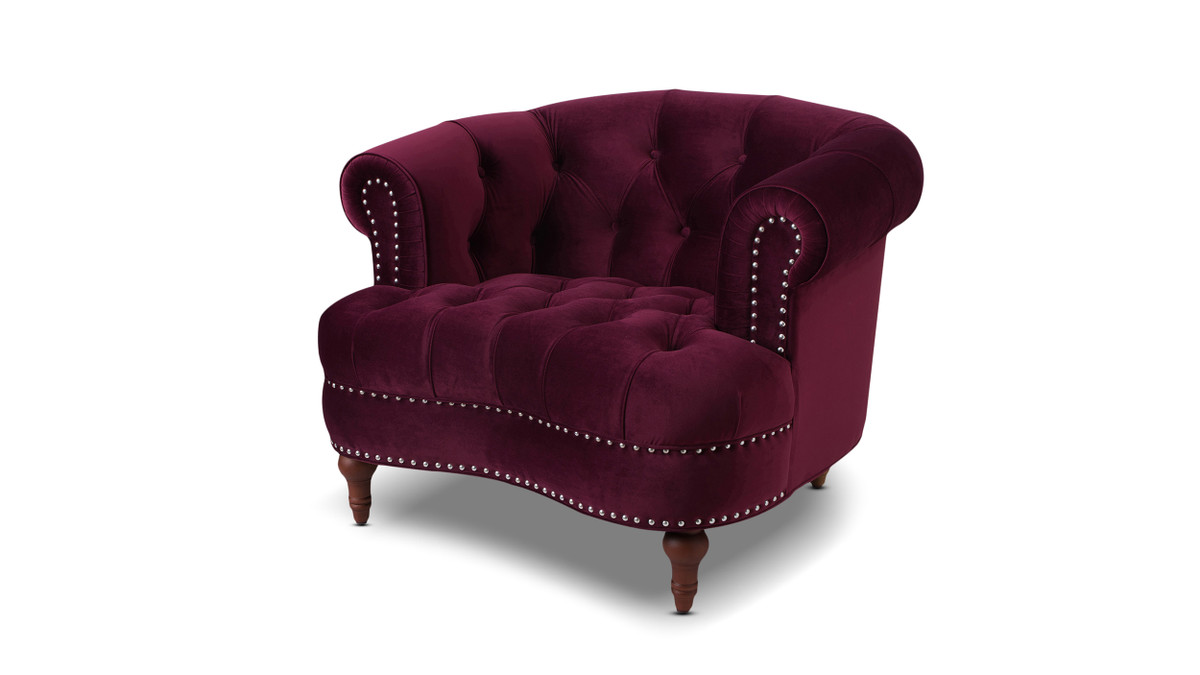 jennifer taylor home La Rosa Victorian Tufted Upholstered Accent Chair Burgundy
