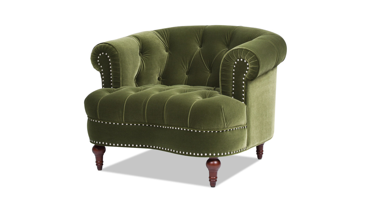 jennifer taylor home La Rosa Victorian Tufted Upholstered Accent Chair Olive Green