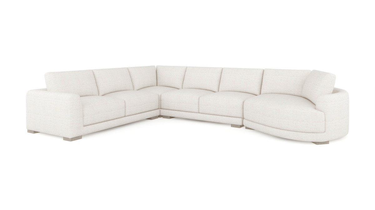 jennifer taylor home Laguna 166" Right-Arm Facing Modern Modular Feather-Cushion 4-Piece Chaise Sectional Sofa Wheat Cream Beige