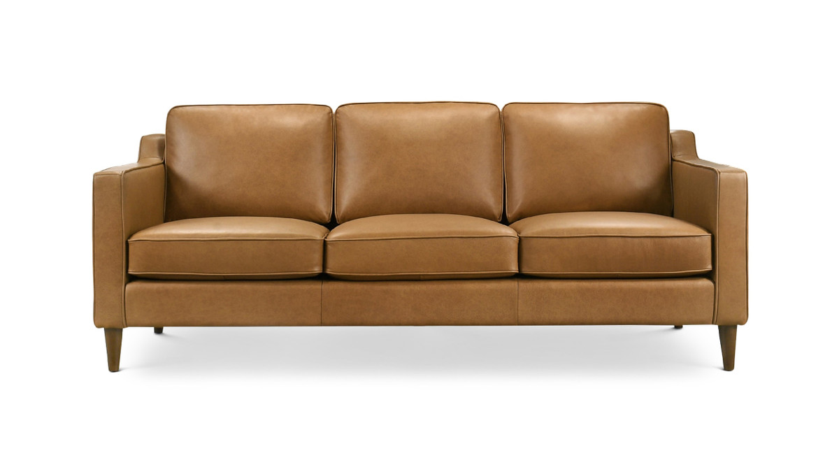 jennifer taylor home Langford 80.7" Genuine Leather Sofa with Track Arms