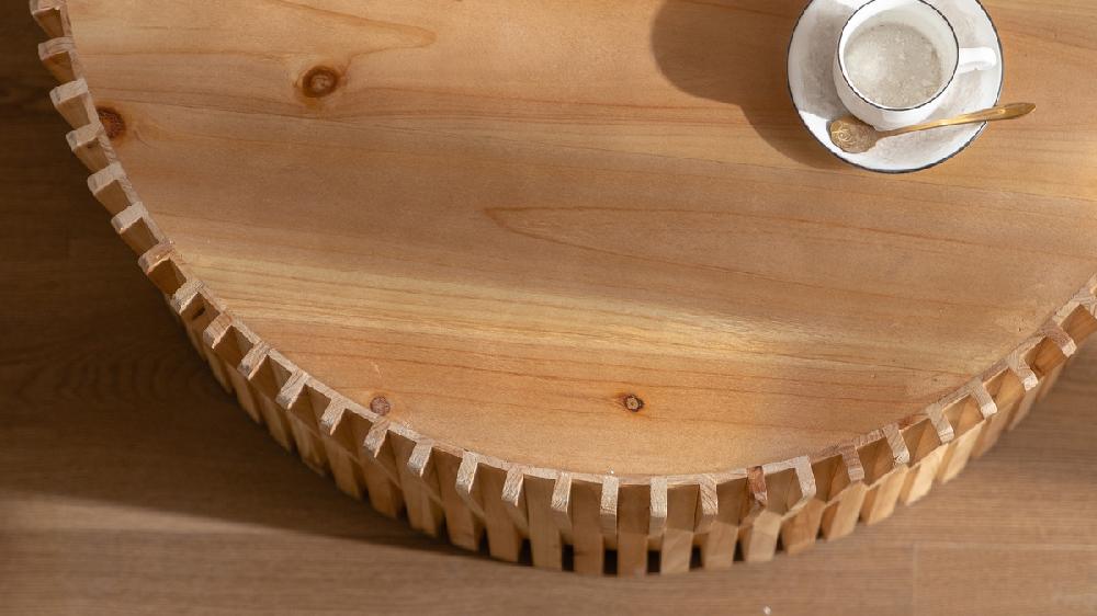 Jennifer Taylor Home Larkspur 31.5" Fir Wood Drum Coffee Table Natural