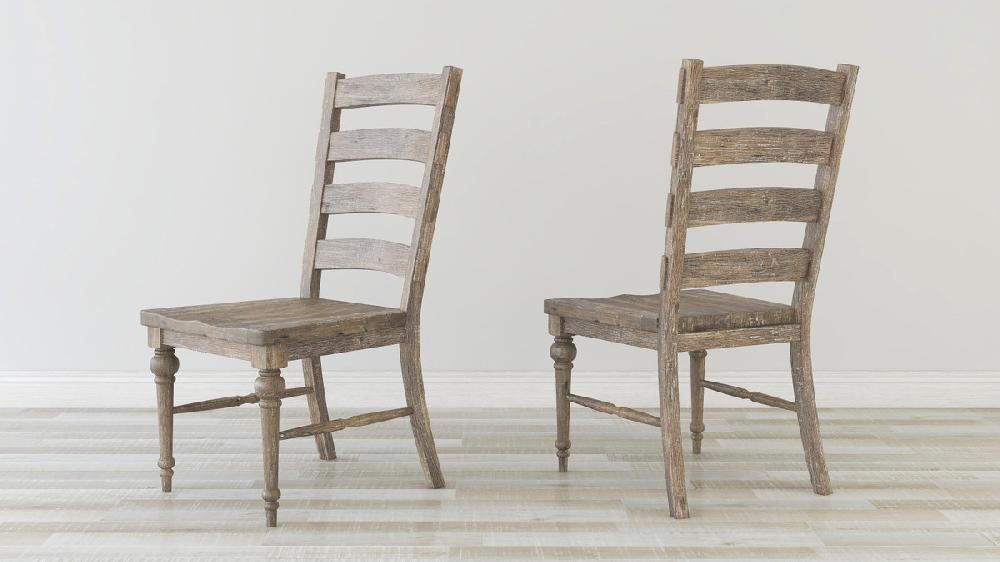 Jennifer Taylor Home Laurel 20.88" Reclaimed Wood Ladder Back Dining Chair Set Of 2 Sandstone Finish