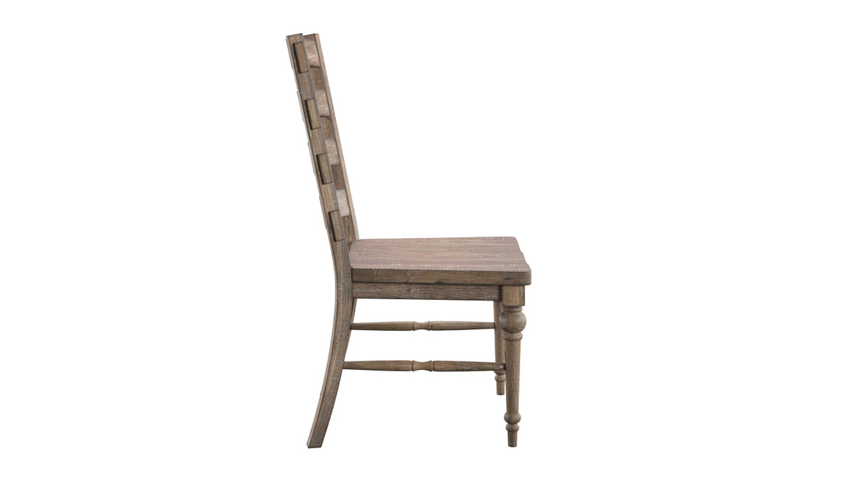 Jennifer Taylor Home Laurel 20.88" Reclaimed Wood Ladder Back Dining Chair Set Of 2 Sandstone Finish
