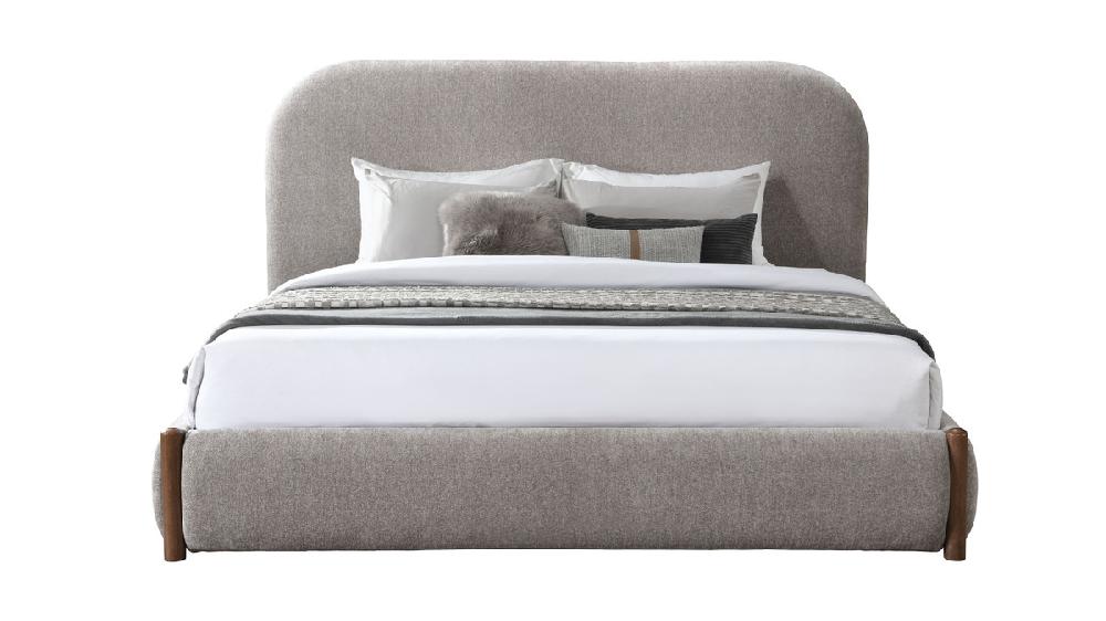 Jennifer Taylor Home Lennox Curved Headboard Queen Platform Bed With Footboard Storage Gray