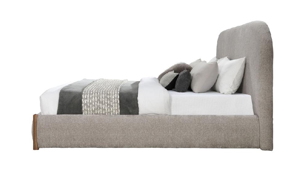 Jennifer Taylor Home Lennox Curved Headboard Queen Platform Bed With Footboard Storage Gray