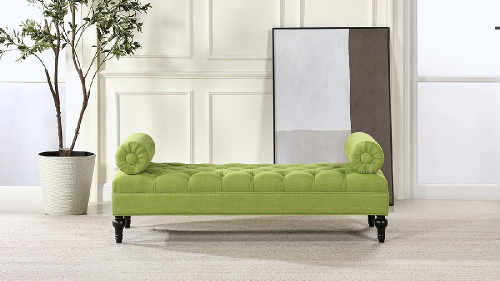 Jennifer Taylor Home Lewis Bolster Arm Entryway Bench Bright Chartreuse