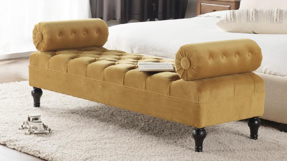 Jennifer Taylor Home Lewis Bolster Arm Entryway Bench Gold