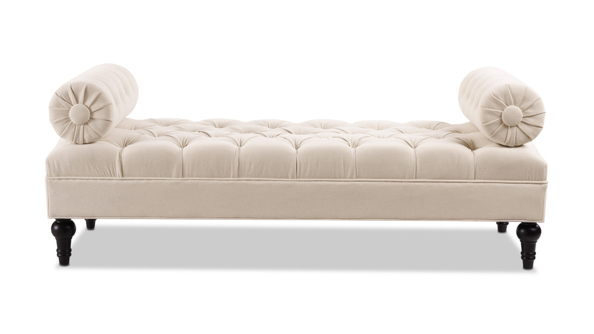 Jennifer Taylor Home Lewis Bolster Arm Entryway Bench Sky Neutral Beige