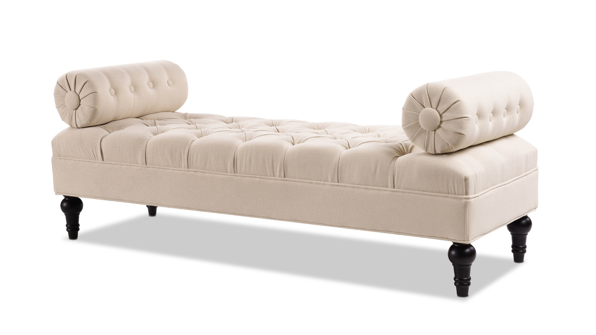 jennifer taylor home Lewis Bolster Arm Entryway Bench Sky Neutral Beige