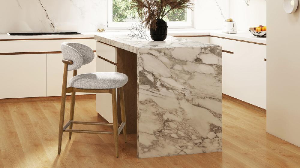 Jennifer Taylor Home Locke 26.5" Modern Upholstered Counter Stool With Wood Frame Salt & Pepper Bouclé