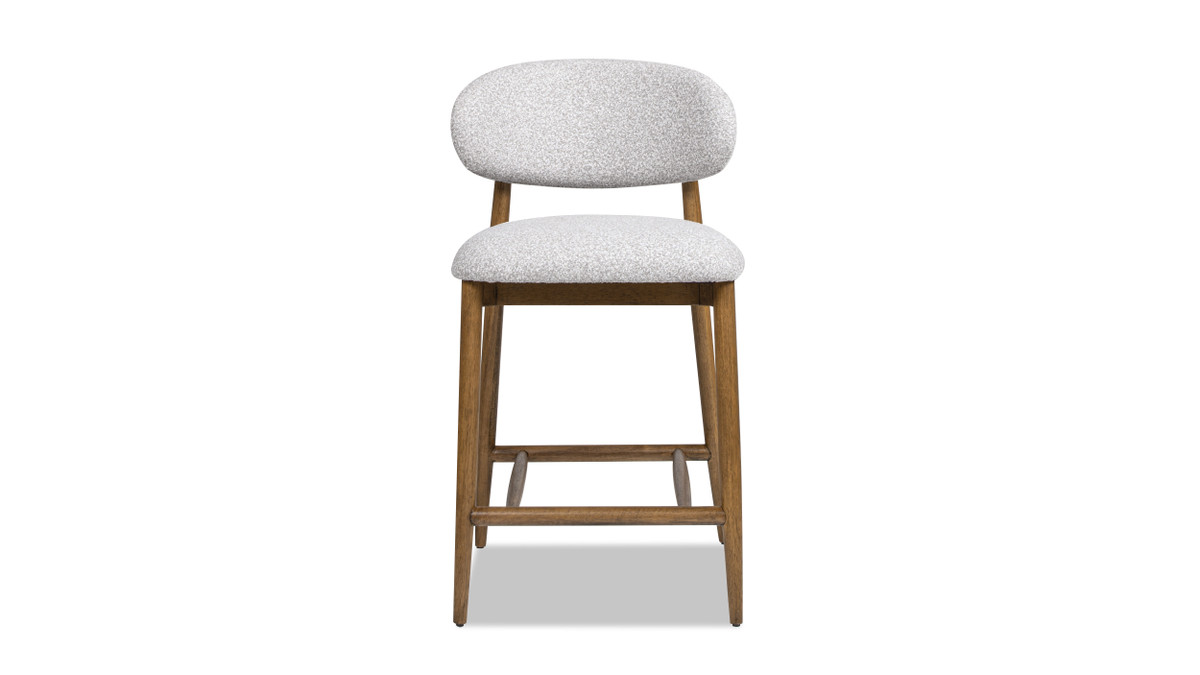 Jennifer Taylor Home Locke 26.5" Modern Upholstered Counter Stool With Wood Frame Salt & Pepper Bouclé