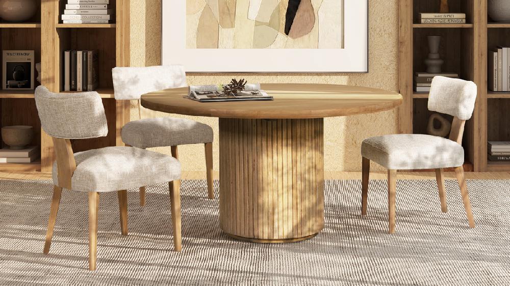 Jennifer Taylor Home Louise Split Back Upholstered Dining Side Chair Set Of 2 Travertine Beige