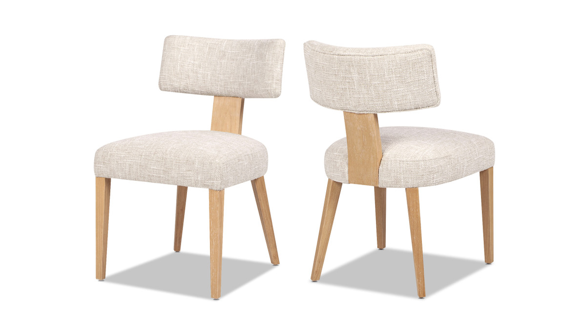 jennifer taylor home Louise Split Back Upholstered Dining Side Chair Set of 2 Travertine Beige