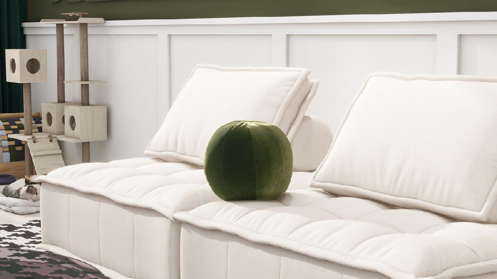 Jennifer Taylor Home Luna 12" Round Sphere Accent Ball Throw Pillow Olive Green