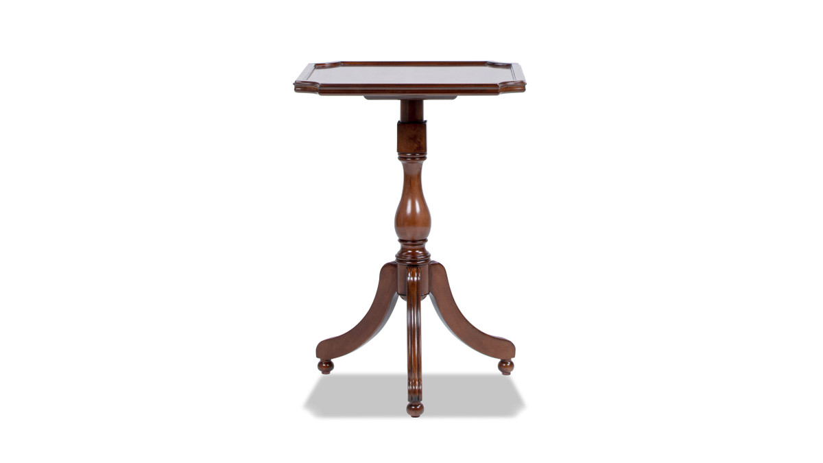 Jennifer Taylor Home Mabel 19" Elegant Wood Turned Pedestal Side Table Rich Walnut