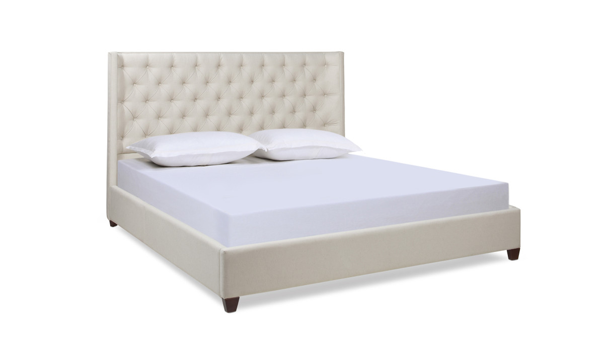 jennifer taylor home Manhattan Shelter King Platform Bed Frame Light Beige