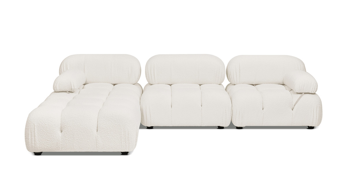 jennifer taylor home Marcel 109.5" Bubble Modular Modern 4-Piece Reversible Sectional Sofa Ivory White Bouclé