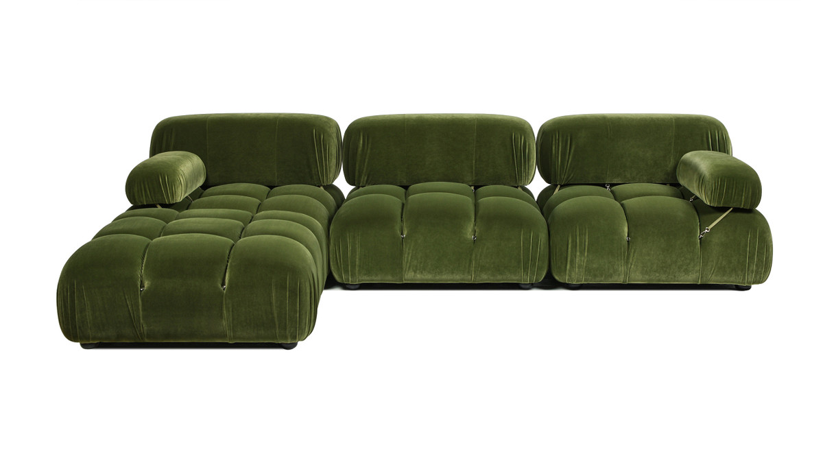 jennifer taylor home Marcel 109.5" Bubble Modular Modern 4-Piece Reversible Sectional Sofa Olive Green