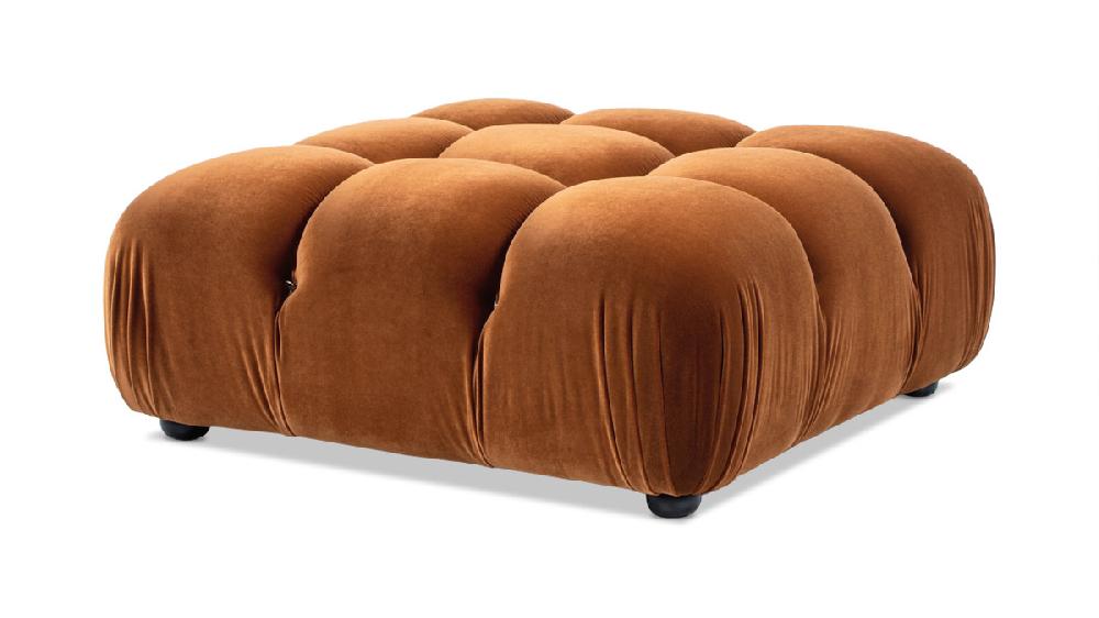 jennifer taylor home Marcel 36" Bubble Modular Modern Cocktail Ottoman Burnt Orange
