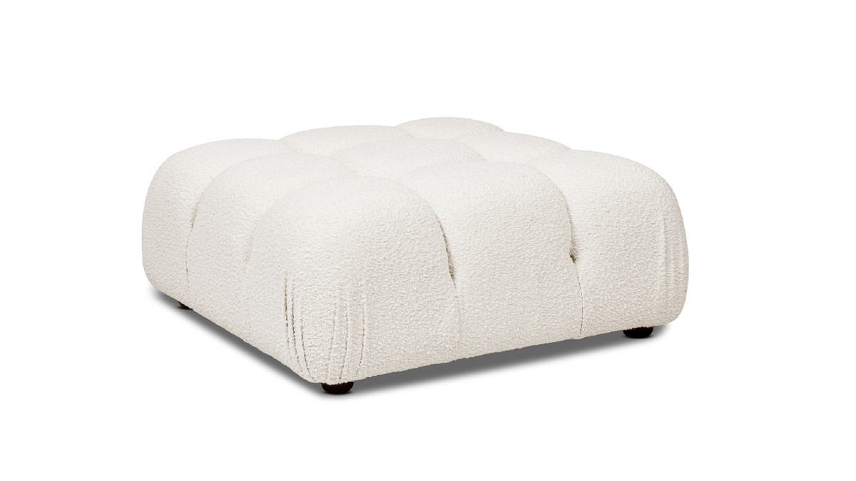 Jennifer Taylor Home Marcel 36" Bubble Modular Modern Cocktail Ottoman Ivory White Bouclé