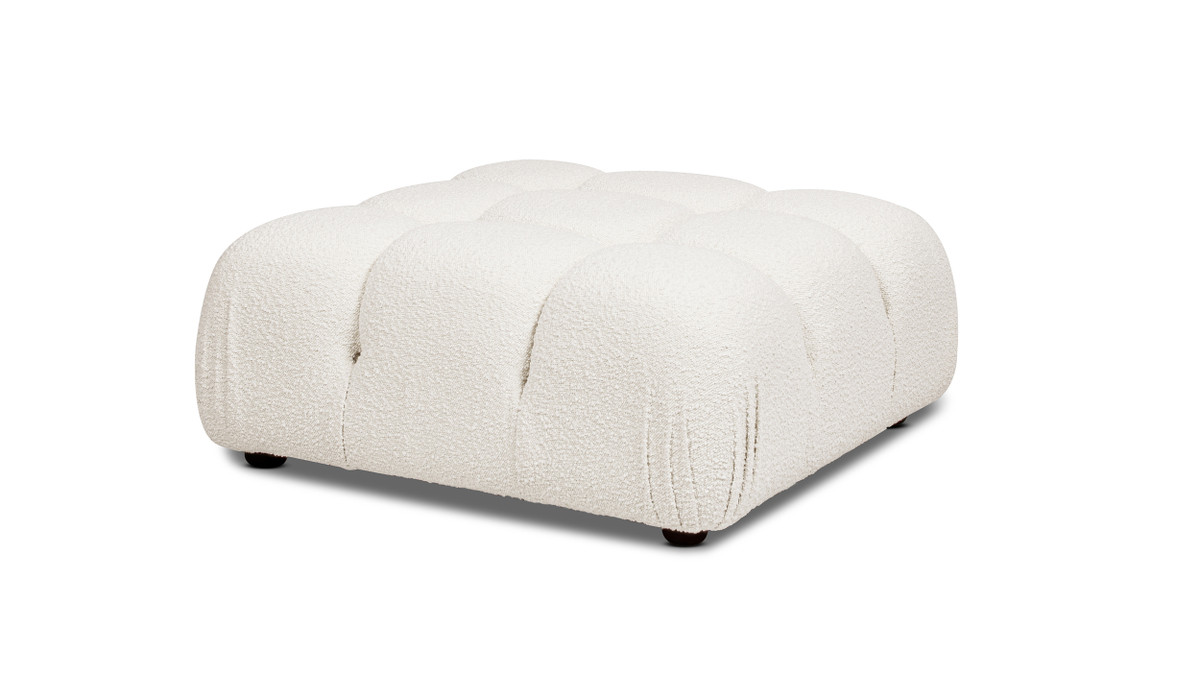 jennifer taylor home Marcel 36" Bubble Modular Modern Cocktail Ottoman Ivory White Bouclé