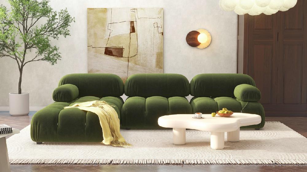 Jennifer Taylor Home Marcel 36" Bubble Modular Modern Cocktail Ottoman Olive Green