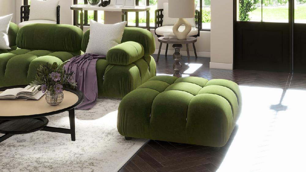 Jennifer Taylor Home Marcel 36" Bubble Modular Modern Cocktail Ottoman Olive Green