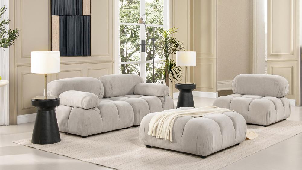 Jennifer Taylor Home Marcel 36" Bubble Modular Modern Cocktail Ottoman Pebble Gray