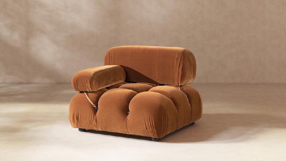 Jennifer Taylor Home Marcel 36" Bubble Modular Modern Lounge Arm Chair Burnt Orange