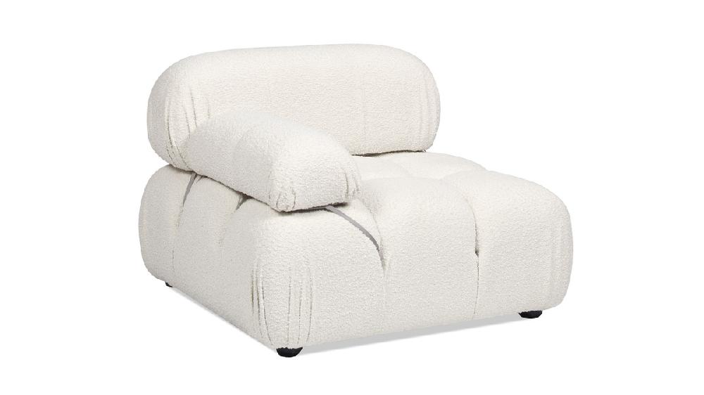 Jennifer Taylor Home Marcel 36" Bubble Modular Modern Lounge Arm Chair Ivory White Bouclé