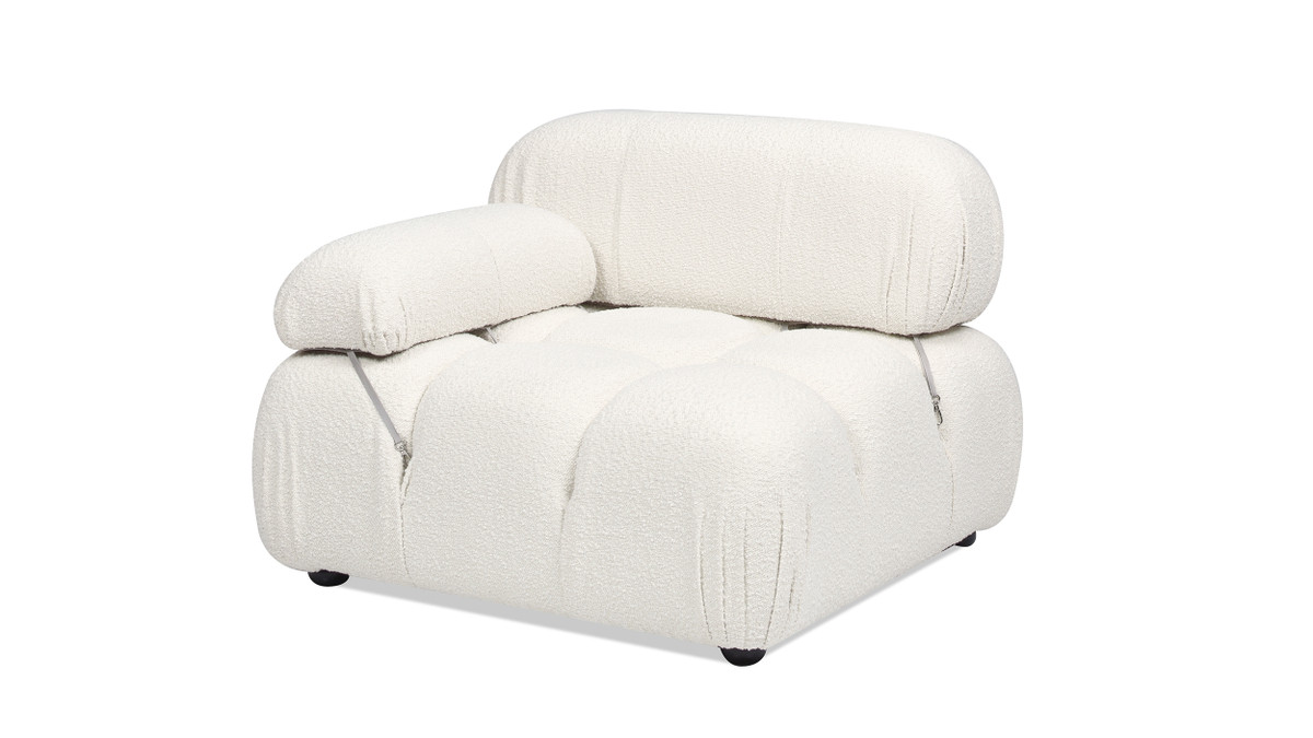 jennifer taylor home Marcel 36" Bubble Modular Modern Lounge Arm Chair Ivory White Bouclé