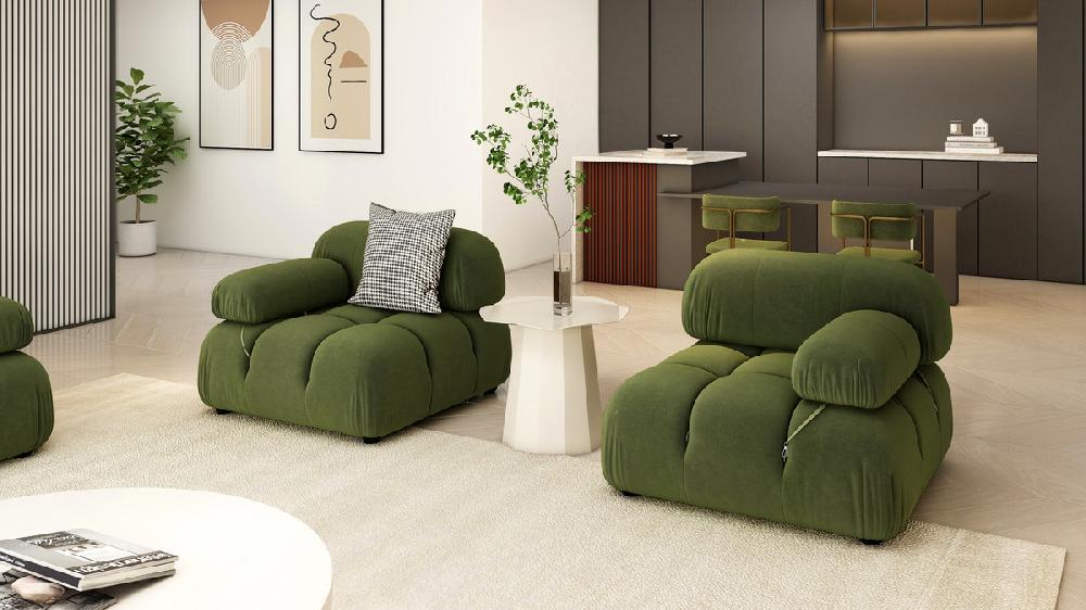 Jennifer Taylor Home Marcel 36" Bubble Modular Modern Lounge Arm Chair Olive Green