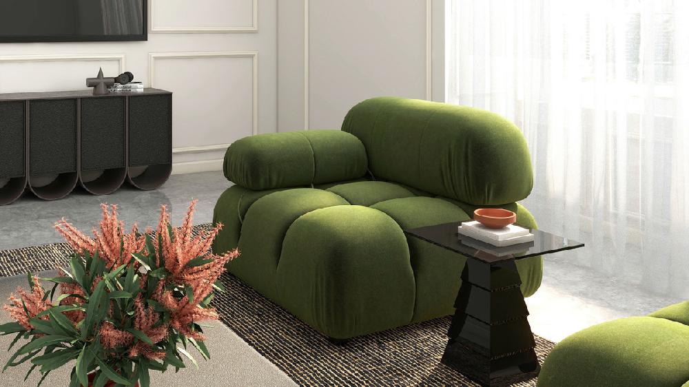 Jennifer Taylor Home Marcel 36" Bubble Modular Modern Lounge Arm Chair Olive Green