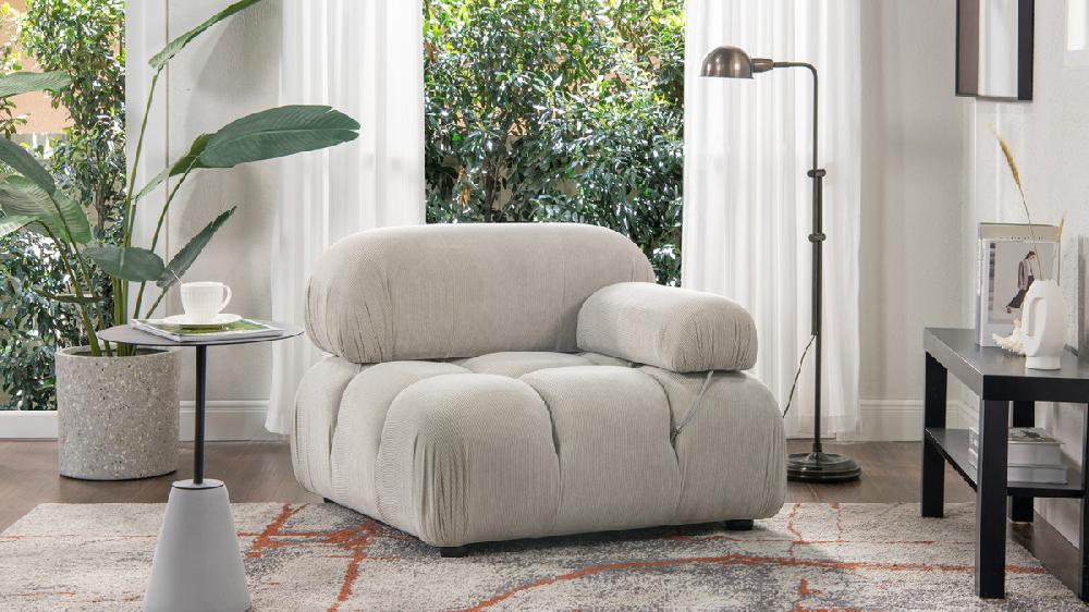 Jennifer Taylor Home Marcel 36" Bubble Modular Modern Lounge Arm Chair Pebble Gray