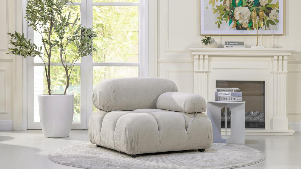 Jennifer Taylor Home Marcel 36" Bubble Modular Modern Lounge Arm Chair Pebble Gray