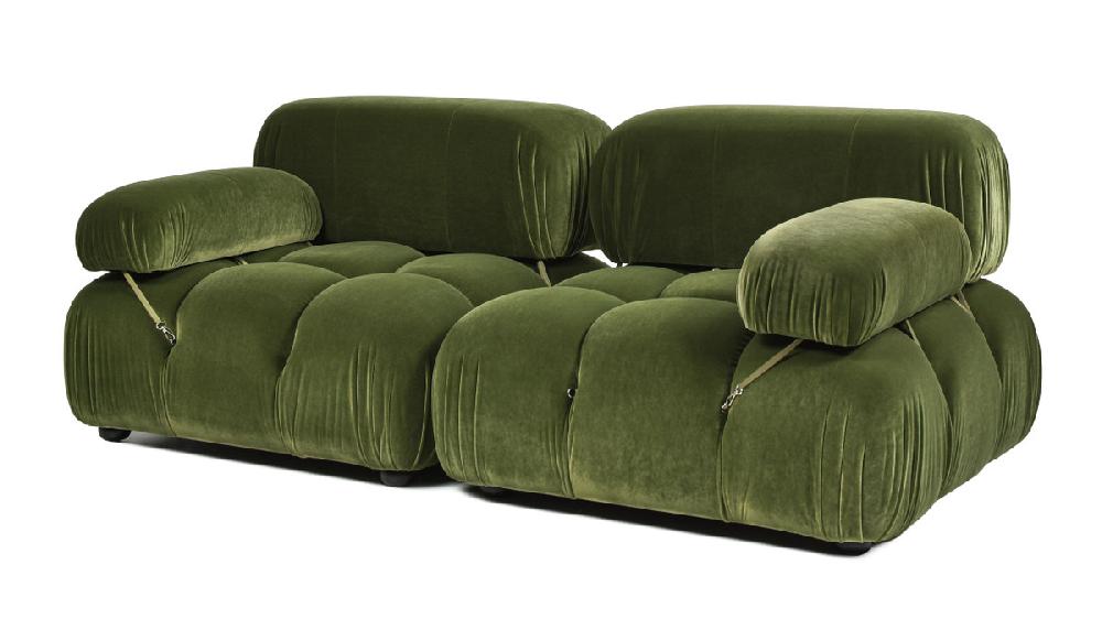 Jennifer Taylor Home Marcel 72.5" Bubble Modular Modern 2-Piece Loveseat Sofa Olive Green