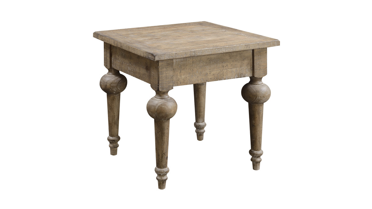 Jennifer Taylor Home Maribelle 24" Square End Table With Drawer And Turned Legs Sandstone Gray Finish